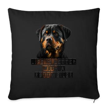 Rottweiler - Housse de coussin décorative 45 x 45 cm - noir - Devant