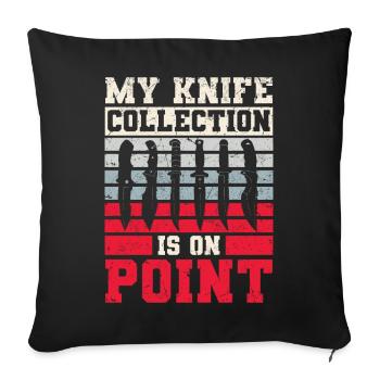 Knife Collector Gift Idea | Collecting knives - Sofa pillowcase 17,3'' x 17,3'' (45 x 45 cm) - black - Front