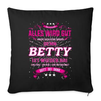 Betty Design, Alles wird gut - Sofakissenbezug 45 x 45 cm - Schwarz - Vorne