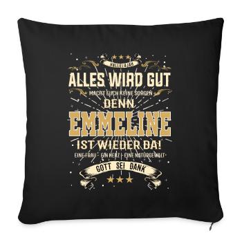 Emmeline Design, alles wird gut - Sofakissenbezug 45 x 45 cm - Schwarz - Vorne