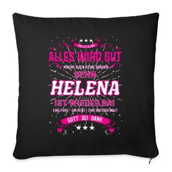 Helena Design, alles wird gut - Sofakissenbezug 45 x 45 cm - Schwarz - Vorne
