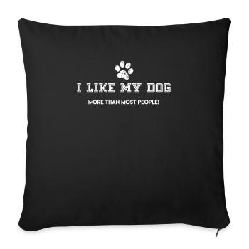 Chien - Housse de coussin décorative 45 x 45 cm - noir - Devant