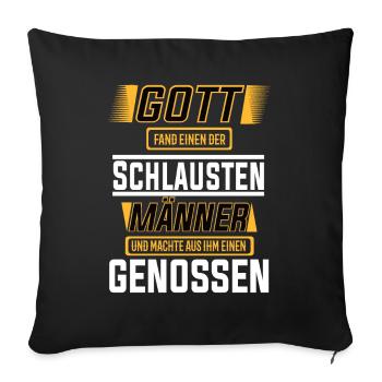 Genossen, einer der schlausten Männer der Welt - Sofakissenbezug 45 x 45 cm - Schwarz - Vorne
