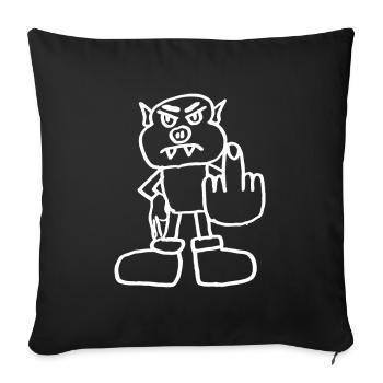 Pig Man Funny Pig Design - Sofa pillowcase 17,3'' x 17,3'' (45 x 45 cm) - black - Front
