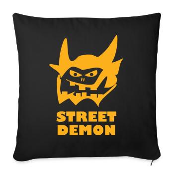Street Demon, Skater Design with the Demon - Sofa pillowcase 17,3'' x 17,3'' (45 x 45 cm) - black - Front