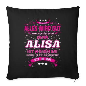 Alisa Design, alles wird gut - Sofakissenbezug 45 x 45 cm - Schwarz - Vorne