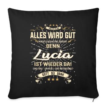 Lotte Design, alles wird gut - Sofakissenbezug 45 x 45 cm - Schwarz - Vorne