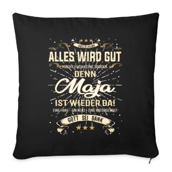 Maja Design, alles wird gut - Sofakissenbezug 45 x 45 cm - Schwarz - Vorne
