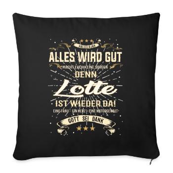 Lotte Design, alles wird gut - Sofakissenbezug 45 x 45 cm - Schwarz - Vorne