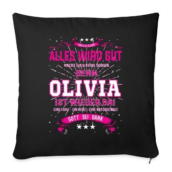 Olivia Design, alles wird gut - Sofakissenbezug 45 x 45 cm - Schwarz - Vorne