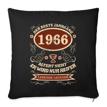 1966 der bester Jahrgang - Sofakissenbezug 45 x 45 cm - Schwarz - Vorne