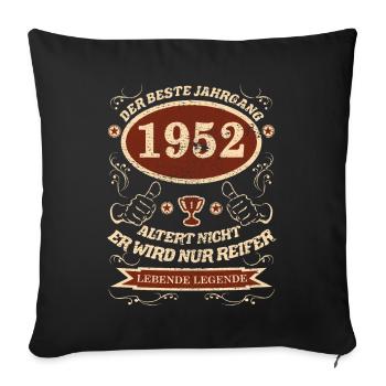 1952 der bester Jahrgang Design - Sofakissenbezug 45 x 45 cm - Schwarz - Vorne