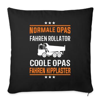 Coole Opas fahren Kipplaster Design - Sofakissenbezug 45 x 45 cm - Schwarz - Vorne