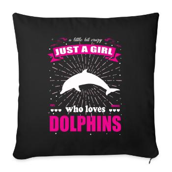 Just a Girl who loves Delphine Outfit - Sofa pillowcase 17,3'' x 17,3'' (45 x 45 cm) - black - Front