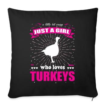 Juste une tenue de fille qui aime les dindes - Housse de coussin décorative 45 x 45 cm - noir - Devant