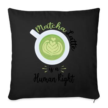 Kaffee Liebhaber | Cafe Latte Barista Geschenkidee - Sofakissenbezug 45 x 45 cm - Schwarz - Vorne