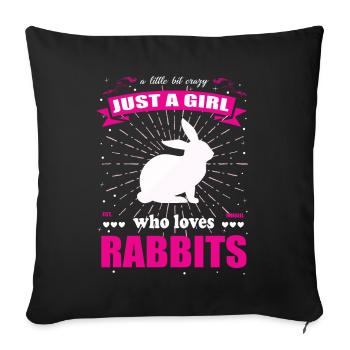 Juste une fille qui aime Bunny Outfit - Housse de coussin décorative 45 x 45 cm - noir - Devant