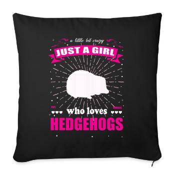 Juste une fille qui aime la tenue de hérisson - Housse de coussin décorative 45 x 45 cm - noir - Devant