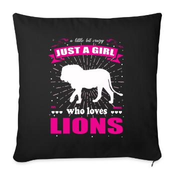 Juste une fille qui aime la tenue de lion - Housse de coussin décorative 45 x 45 cm - noir - Devant
