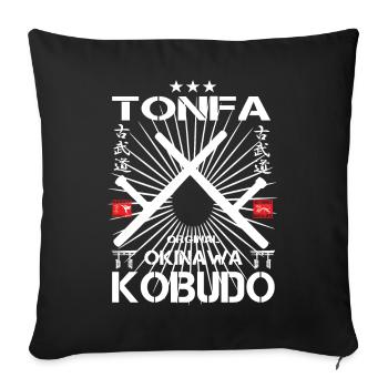 Tonfa Kobudo : L’art d’Okinawa - Housse de coussin décorative 45 x 45 cm - noir - Devant