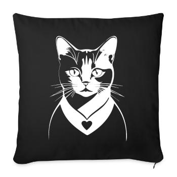 Funny Cat Silhouette Cheeky Fun Cats - Sofa pillowcase 17,3'' x 17,3'' (45 x 45 cm) - black - Front