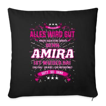 Amira Design - Alles wird gut - Sofakissenbezug 45 x 45 cm - Schwarz - Vorne