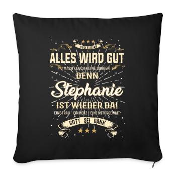 Stephanie Design - Alles wird gut - Sofakissenbezug 45 x 45 cm - Schwarz - Vorne