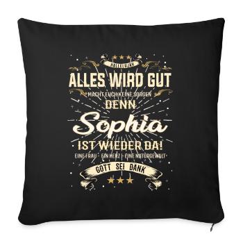 Sophia Design - Alles wird gut - Sofakissenbezug 45 x 45 cm - Schwarz - Vorne