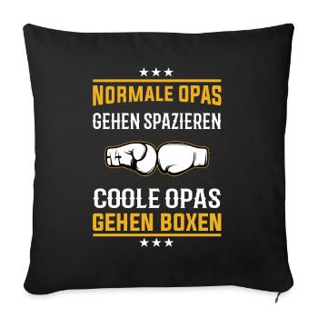 coole Opas gehen Boxen, das Boxer Großvater Design - Sofakissenbezug 45 x 45 cm - Schwarz - Vorne
