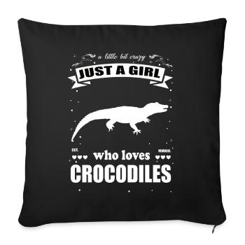 Just a Girl who loves Crocodiles - Crocodile Design - Sofa pillowcase 17,3'' x 17,3'' (45 x 45 cm) - black - Front
