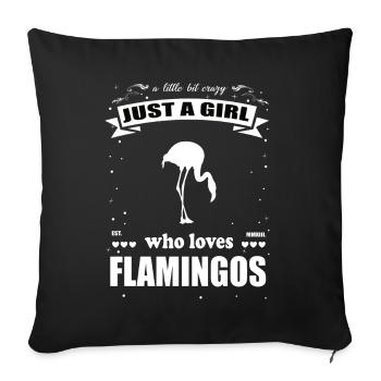 Juste une fille qui aime la tenue des flamants roses - Housse de coussin décorative 45 x 45 cm - noir - Devant
