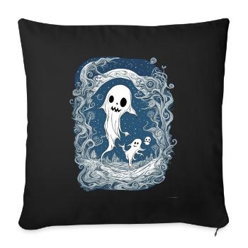 Petit fantôme du soir - Housse de coussin décorative 45 x 45 cm - noir - Devant