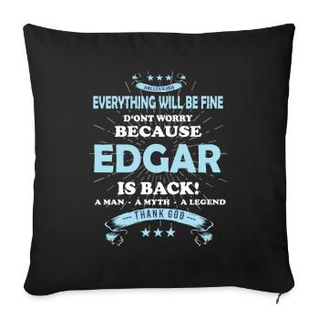 Tout ira bien Edgar est de retour - Housse de coussin décorative 45 x 45 cm - noir - Devant