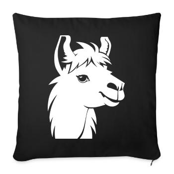Drôle de Lama Silhouette Effronté Amusant Lamas - Housse de coussin décorative 45 x 45 cm - noir - Devant