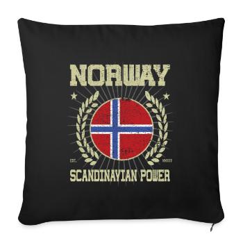Design Cool Norvège - Housse de coussin décorative 45 x 45 cm - noir - Devant