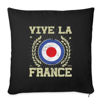 Cooles Frankreich Design - Sofakissenbezug 45 x 45 cm - Schwarz - Vorne