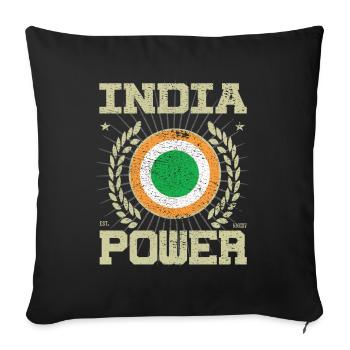 Cool India Design - Sofa pillowcase 17,3'' x 17,3'' (45 x 45 cm) - black - Front