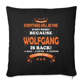 Tout ira bien Wolfgang est de retour - Housse de coussin décorative 45 x 45 cm - noir - Devant