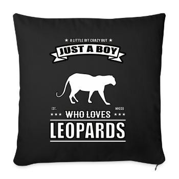 Juste un garçon qui aime la tenue léopard - Housse de coussin décorative 45 x 45 cm - noir - Devant