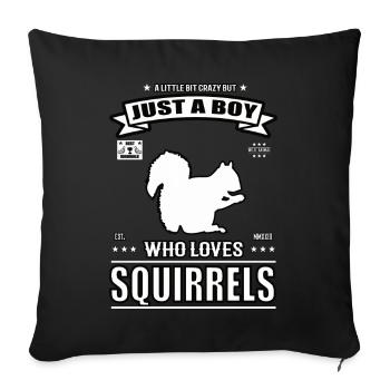 Just a Boy Who Loves Squirrel Outfit - Sofa pillowcase 17,3'' x 17,3'' (45 x 45 cm) - black - Front