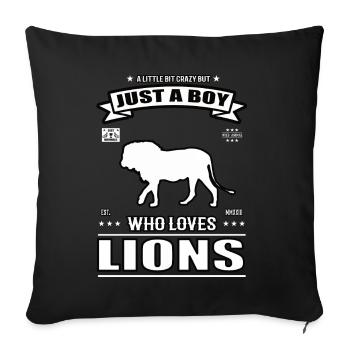 Juste un garçon qui aime la tenue des Lions - Housse de coussin décorative 45 x 45 cm - noir - Devant