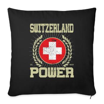 Design Cool Suisse - Housse de coussin décorative 45 x 45 cm - noir - Devant