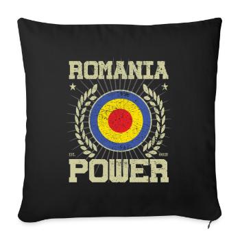 Design cool de la Roumanie - Housse de coussin décorative 45 x 45 cm - noir - Devant