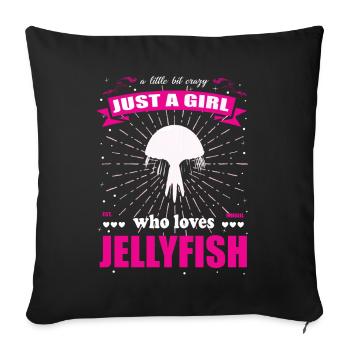 Juste une fille qui aime la tenue de méduse - Housse de coussin décorative 45 x 45 cm - noir - Devant