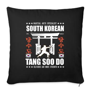 Cool Tang-so-Do martial arts design with kanji - Sofa pillowcase 17,3'' x 17,3'' (45 x 45 cm) - black - Front