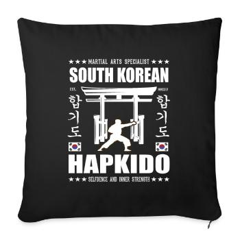 cool hapkido martial arts design with kanji - Sofa pillowcase 17,3'' x 17,3'' (45 x 45 cm) - black - Front