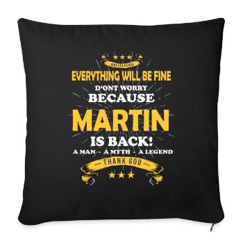 Tout ira bien Martin est de retour - Housse de coussin décorative 45 x 45 cm - noir - Devant