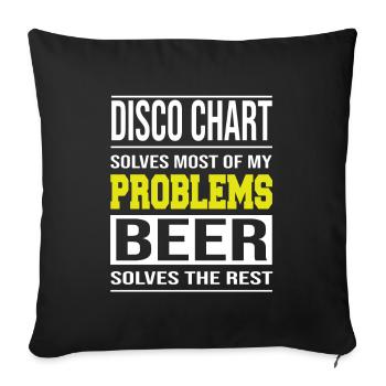 Disco Chart résout les problèmes de conception, Beer le reste - Housse de coussin décorative 45 x 45 cm - noir - Devant