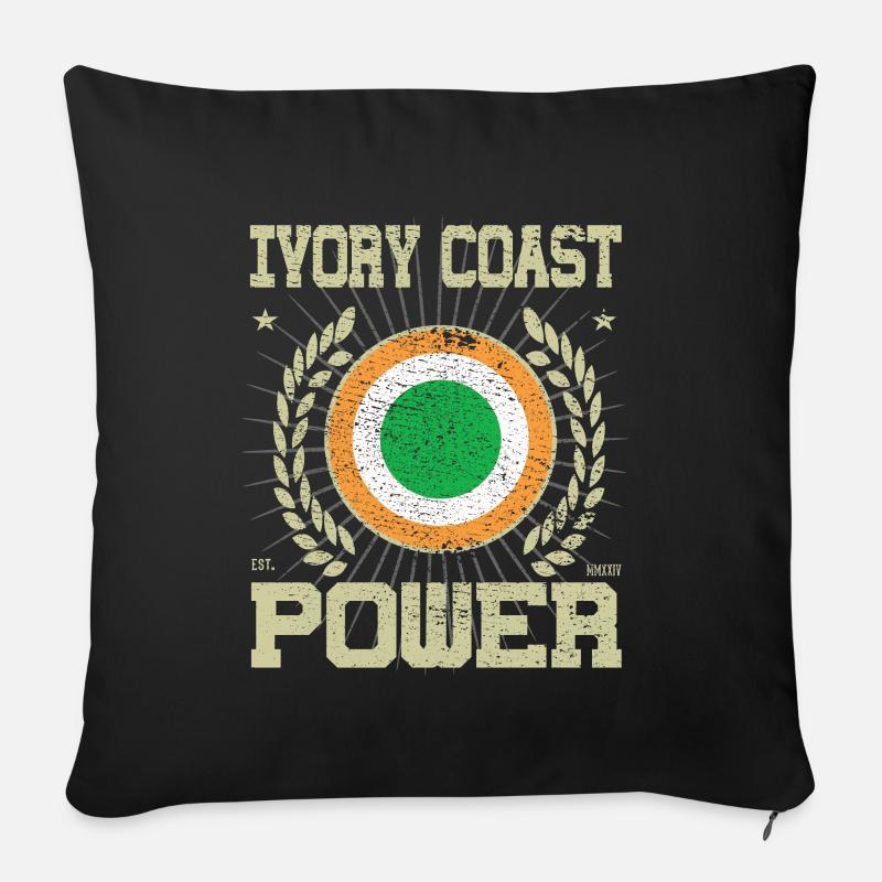 Cool Côte d’Ivoire, Design - Housse de coussin décorative 45 x 45 cm - noir
