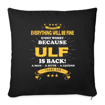 Tout ira bien Ulf est de retour - Housse de coussin décorative 45 x 45 cm - noir - Devant